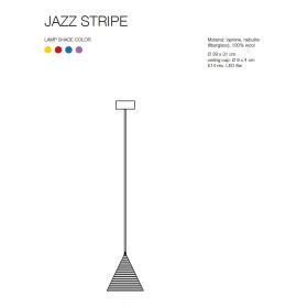 JAZZ STRIPE Design Pendelleuchte aus Italien Abmessung der dreieckigen Pendelleuchte JAZZ STRIPE.