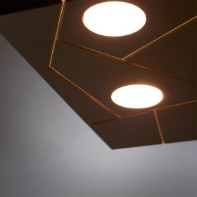 STREET Sehr flache, quadratische Deckenlampe Detail der Deckenleuchte mit Gx53 LED Leuchtmittel.
