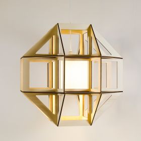 SATUR Geometric pendant light made of multiplex Blendfreies Licht, zeitgenssisches Design kennzeichnen diese Leuchte