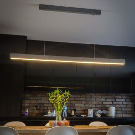 C-LINE elongated LED pendant light made of concrete