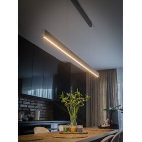 C-LINE elongated LED pendant light made of concrete