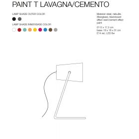 PAINT T LAVANGA design table lamp from Italy Abmessung und Farben der Tischleuchte von in-es.Artdesign aus Rom.
