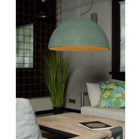 SPHERAS Beton Hngeleuchte in Halbkugelform Die Halbkugel-Lampe in Grne.