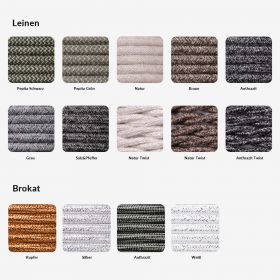 KYOTO Beton Hngeleuchte in drei Gren Textilkabel Leinen & Brokat.