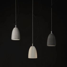 PHOEBE Concrete pendant light, bell-shaped