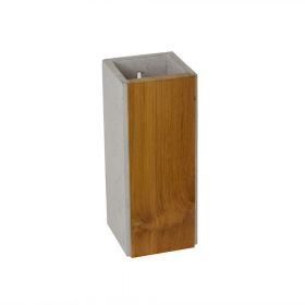 T-ORTHO Two-light concrete wall light with wooden shade