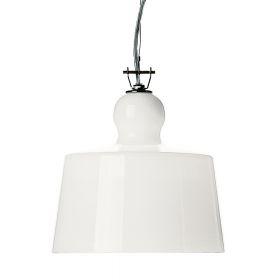 ACQUATINTA Murano-Glas Pendelleuchte Glnzend weies Leuchtenglas der Lichtquelle.