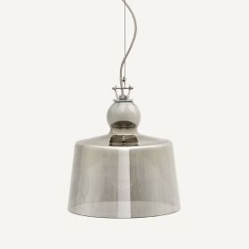 ACQUATINTA Murano-Glas Pendelleuchte Silber semitransparente Variante der Leuchte.