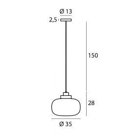 LEGR Rauchglas-Pendelleuchte mit LED Abmessung der Rauchglas-Leuchte.