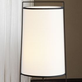MOLACO Schlichte Stehleuchte mit Stoffschirm Feine Netzstruktur des Textilschirms.
