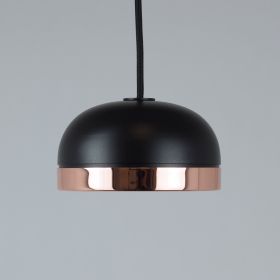 MOLLY Italienische LED Pendelleuchte Minimalistisches LED Lampenpendel. Hier Schwarz und Kupfer.