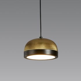 POLLY M Semicircular LED pendant light in brass or copper