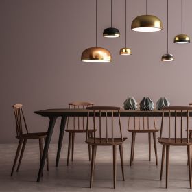 POLLY M Semicircular LED pendant light in brass or copper