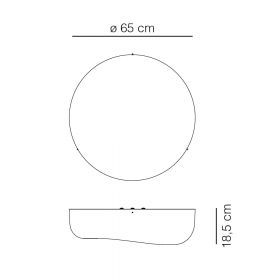 OLA SLIM wall or ceiling light Mae der Leuchte.