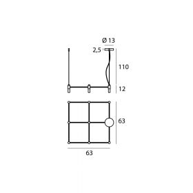 QUADRO Modulare Design Hngeleuchte Quadratische Form mit 9 Flammen.