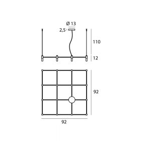 QUADRO Modulare Design Hngeleuchte Gitterform mit 16 Brennstellen.