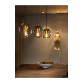 OLIJF pendant light with oval glass OLIJF Hngeleuchte 3-fach, hochwertige Esstischleuchte.