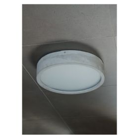 PLANA runde, flache Deckenleuchte aus Beton Industrie-Charme der Deckenleuchte mit 36 cm Durchmesser.