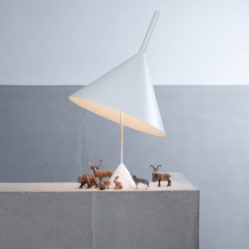 FUNNEL table lamp with movable metal shade in funnel shape