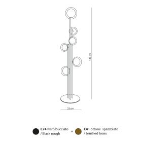 KOSMOS Italienische Stehleuchte mit hochwertigem Glas