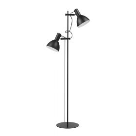 COLUMBIA Adjustable floor lamp with two shades