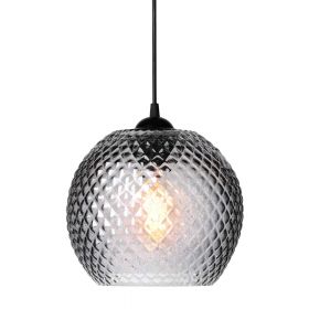 KNAP BALL Pendelleuchte mit gepresstem Glas Die Rauchglas Variante der Pendelleuchte.