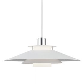 TURIN pendant light in Danish design Groe Pendelleuchte im skandinavischem Design. Wei/Chrom.