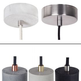 KNALLA SIMPLE Zylindrisches Beton Lampenpendel Deckenbaldachin und Halterung.