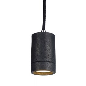 KNALLA SIMPLE Zylindrisches Beton Lampenpendel Einfaches Lampenpendel aus Beton. Farbe: Schwarz. Gre: S