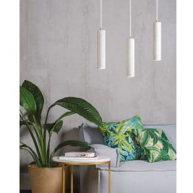 KNALLA SIMPLE Zylindrisches Beton Lampenpendel 3er Pendel im Wohnzimmer.