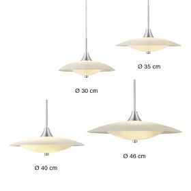 COUNT STEEL Scandinavian opal glass pendant light Gren und Formen der 5 Versionen.