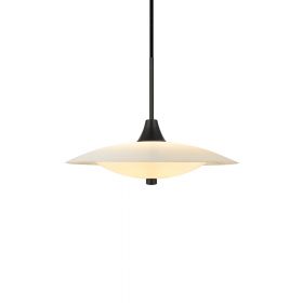 COUNT STEEL Skandinavische Opalglas Pendelleuchte Mit schwarzer Halterung in  35cm