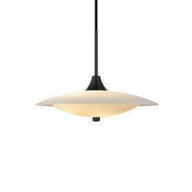 COUNT STEEL Skandinavische Opalglas Pendelleuchte Schwarze Ausfhrung mit schwarzem Kabel