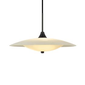 COUNT STEEL Skandinavische Opalglas Pendelleuchte 46 cm groe, flache Lampe im Dnischen Design
