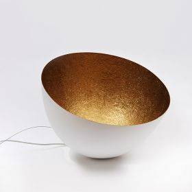H2O Halbkugel-Pendelleuchte mit goldener Innenseite Aussen wei, innen gold.