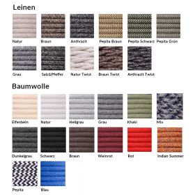 KNALLA ROUND Beton-Lampenpendel mit individuellem Kabel Textilkabel aus Naturfaser zur Auswahl.