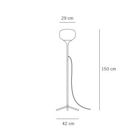 AWAD Bodenstehleuchte mit satiniertem Glas