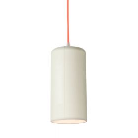 CANDLE 1 Design Pendelleuchte zylindrisch Design Pendelleuchte hier Lampenschirm in weiss.