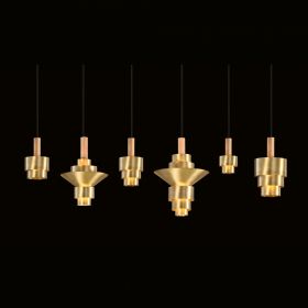 REFLECTIONS pendant light with three brass or pewter cylinders in Danish style