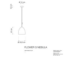 FLOWER S NEBULA Hngeleuchte wei transluzent Abmessung und Farben der Pendelleuchte.