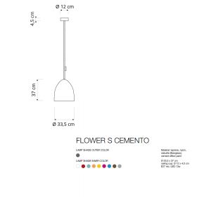 FLOWER S CEMENTO pendant light with cement finish