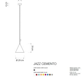 JAZZ CEMENTO Hngeleuchte mit Zement-Finish