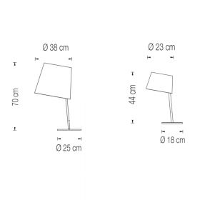 EXCENTRICA Hochwertige Tischleuchte mit Textilschirm und Marmorfu Abmessungen der Design Tischleuchte.