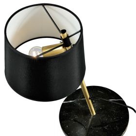 EXCENTRICA Hochwertige Tischleuchte mit Textilschirm und Marmorfu Schne Lampenschirm Halterung.