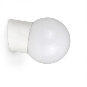 PURE Kleine Wandleuchte aus Porzellan IP20 Wandleuchte in Wei mit rundem Glas.