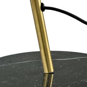 EXCENTRICA Ausladende Tischleuchte mit Textilschirm und Marmorfu Guter Stand mit schwerem Marmor  Textilkabel.