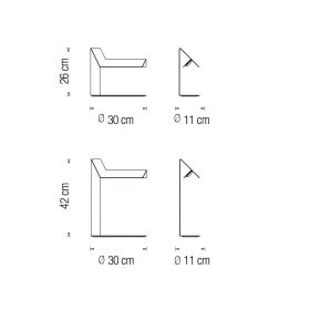 PLI LED Tischleuchte aus gefaltenem Aluminiumblech in Wei oder Schwarz