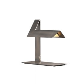 PLI LED design table lamp made of folded sheet steel Tischleuchte mit LED und Zinnoberflche.