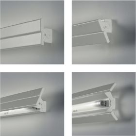 SESAMO Long wall light with adjustable shade Verstellbare Blende aus zwei Flgeln zur Lichtlenkung.