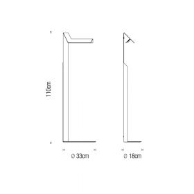 PLI LED floor lamp Abmessungen der Design-Stehleuchte.
